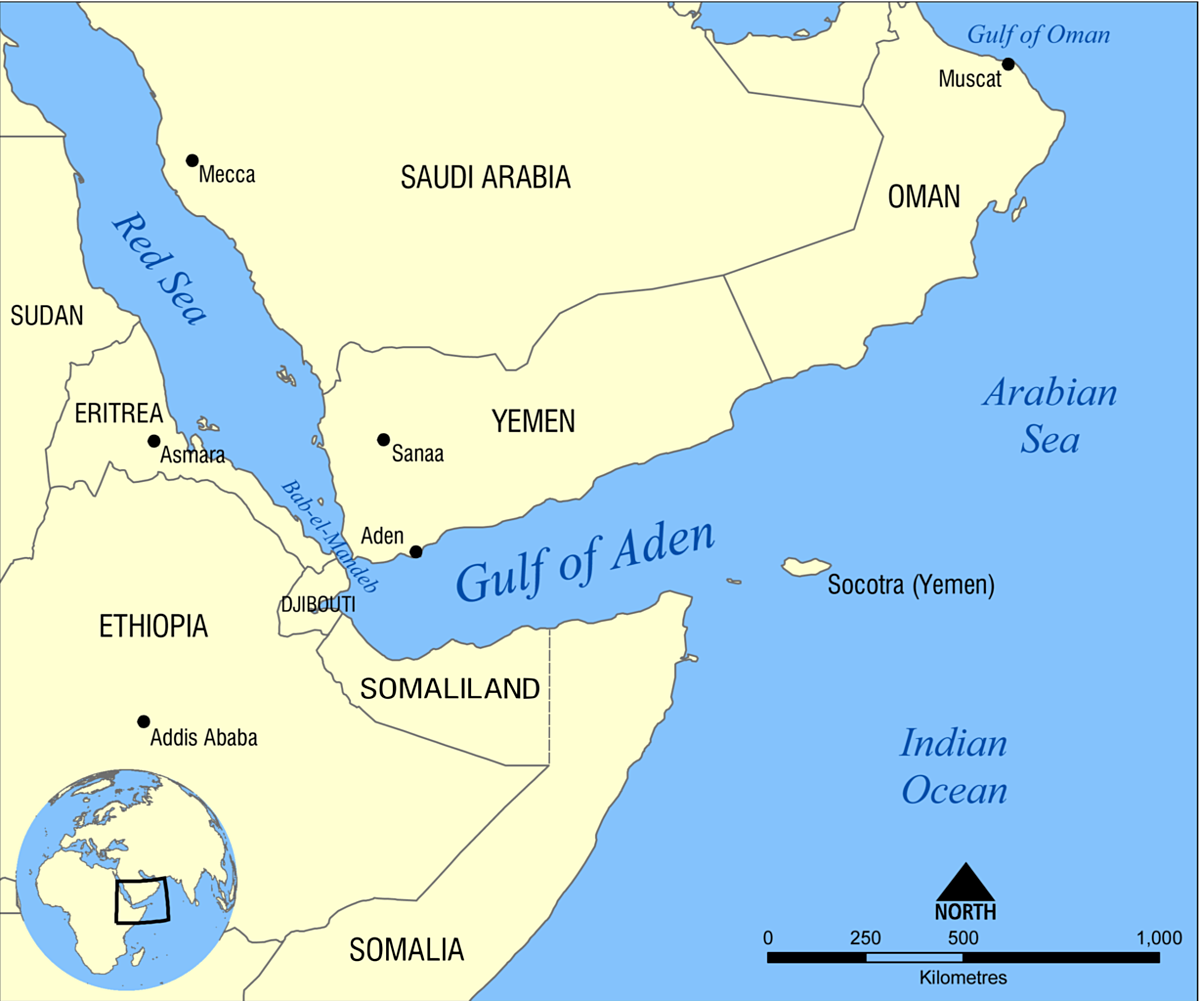 Vị trí Vịnh Aden. Đồ họa: Wikipedia