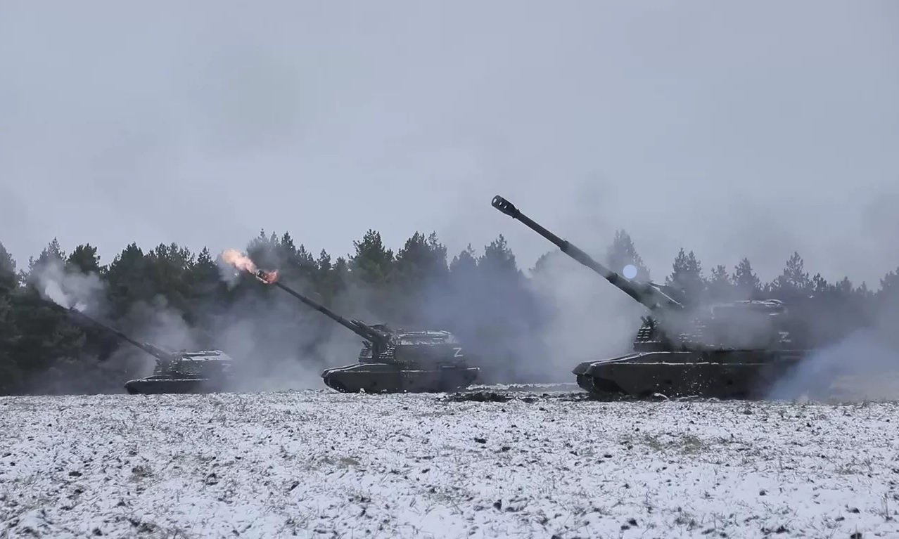 Pháo tự hành Msta-SM2 của Nga tại chiến trường Ukraine hồi tháng 1/2023. Ảnh: RIA Novosti