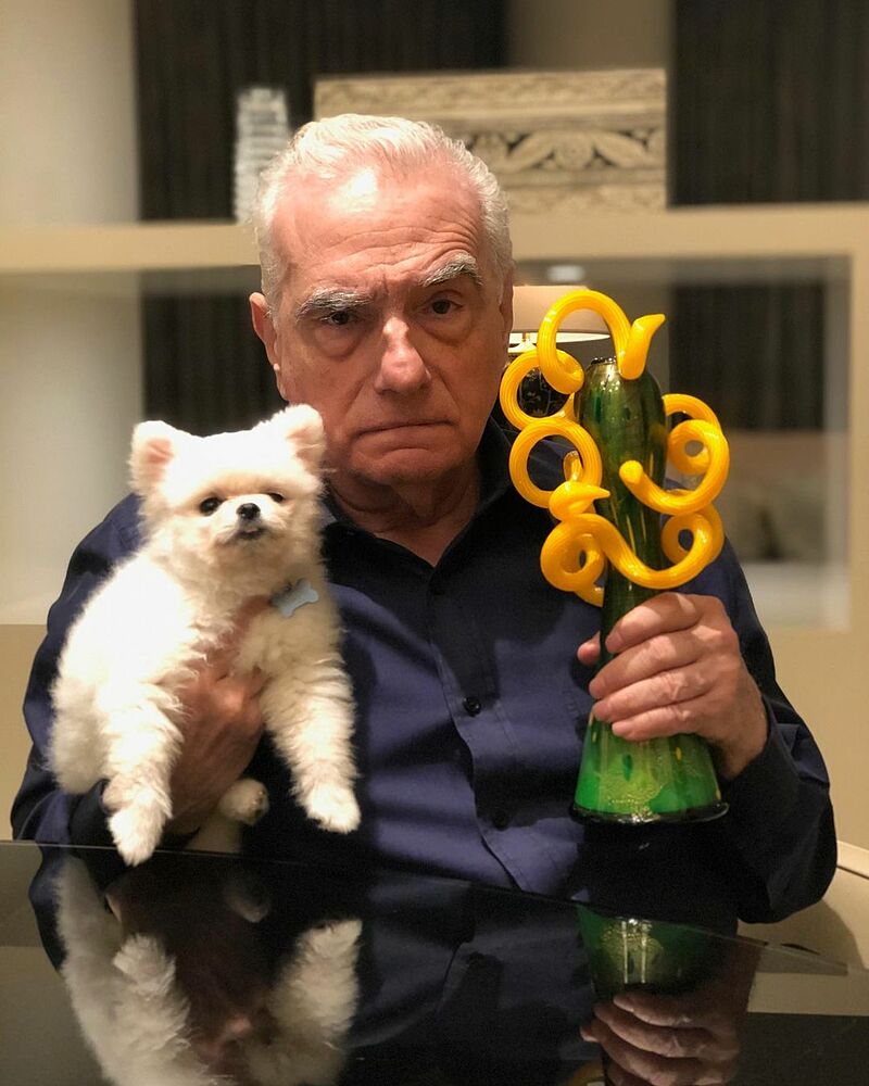 Đạo diễn Martin Scorsese bên chú chó cưng tên Yeti. Ảnh: Instagram Martin Scorsese