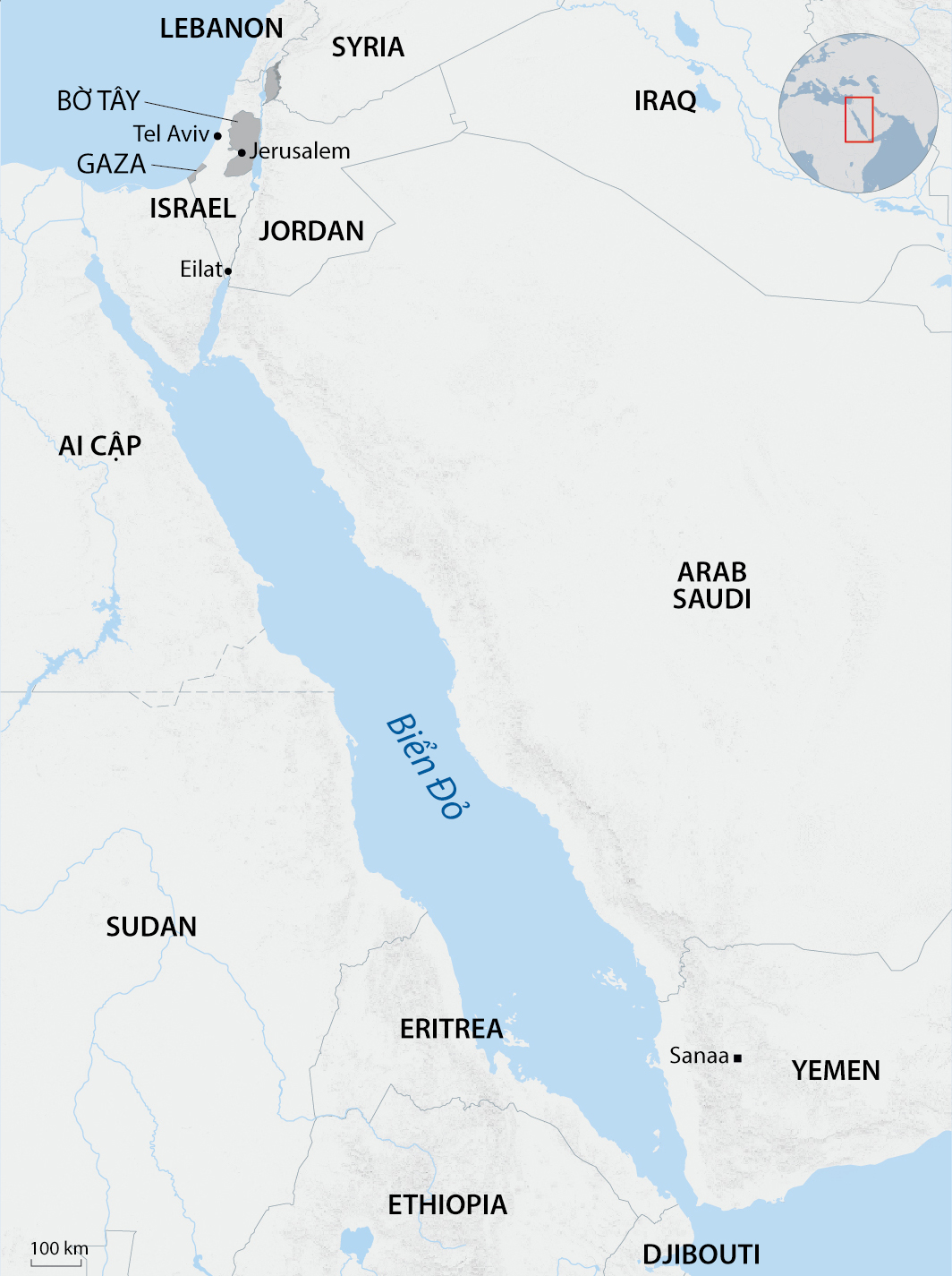 Vị trí Yemen và các quốc gia ven Biển Đỏ. Đồ họa: AFP